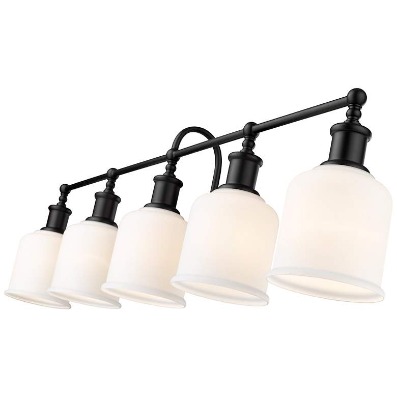 Image 7 Bryant 40 1/2" Wide Matte Black 5-Light Vanity Bath Light more views