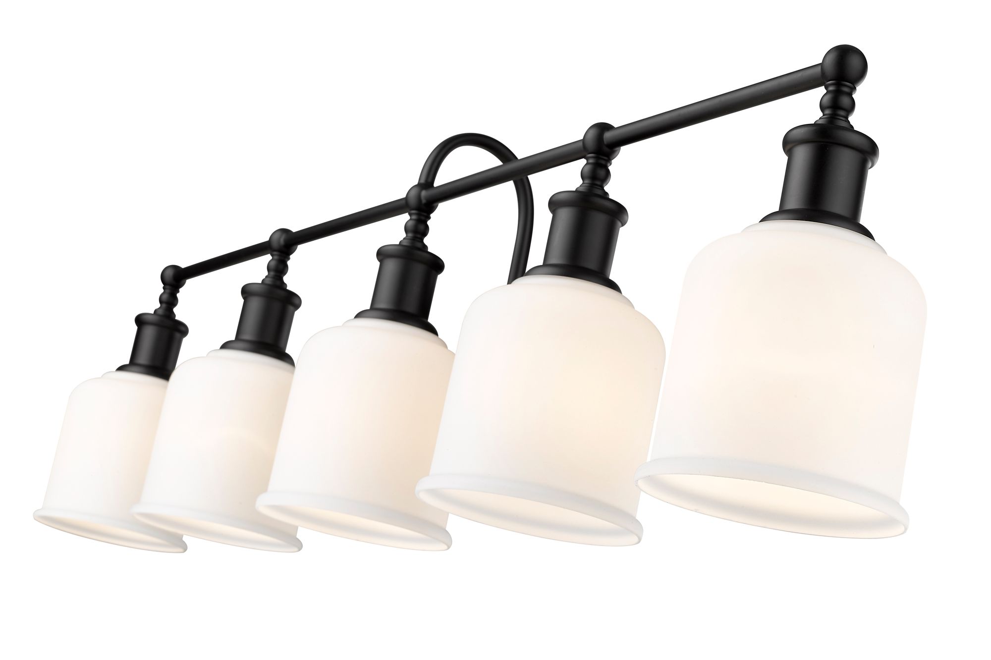 Bryant 40 1/2" Wide Matte Black 5-Light Vanity Bath Light in scene