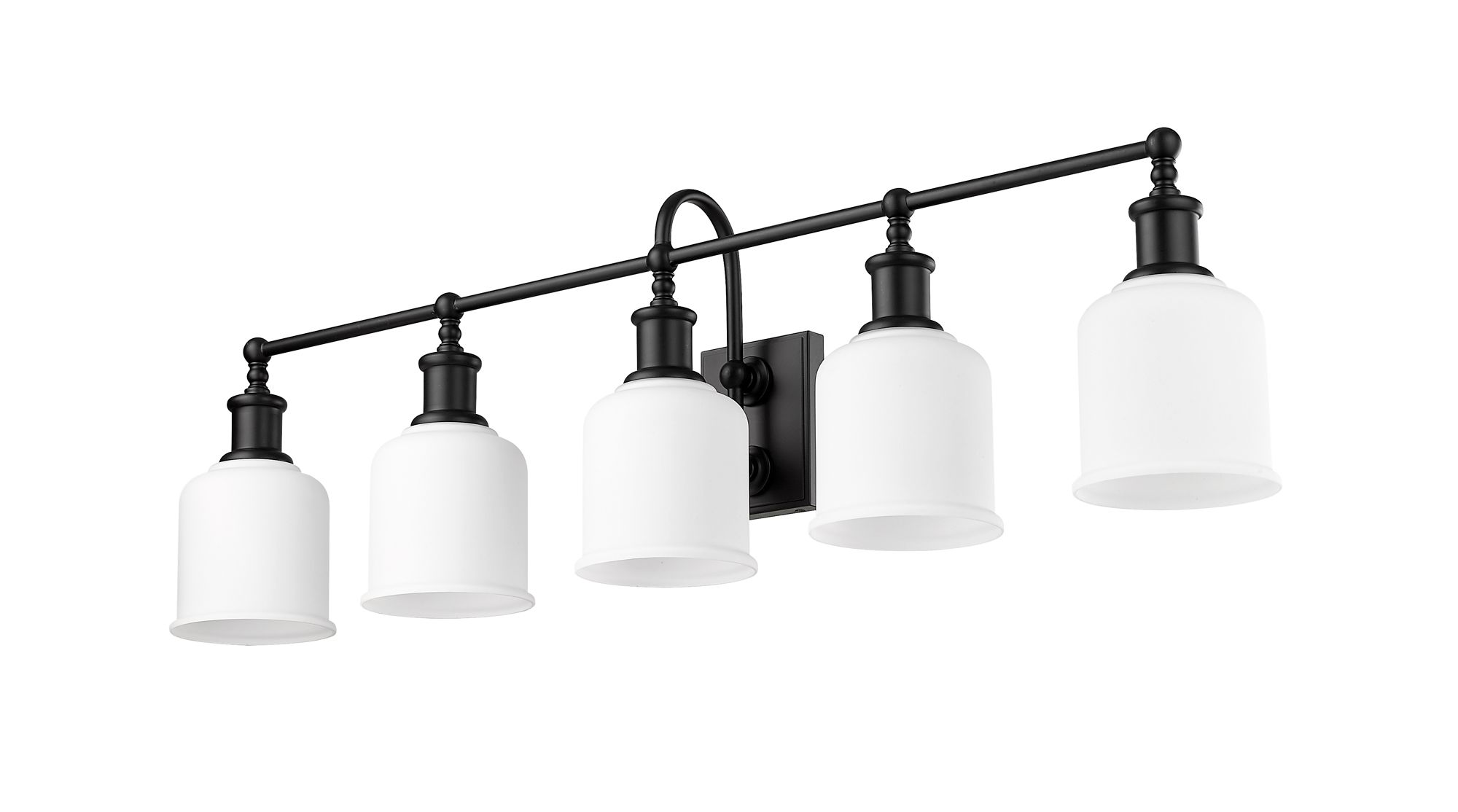 Bryant 40 1/2" Wide Matte Black 5-Light Vanity Bath Light in scene