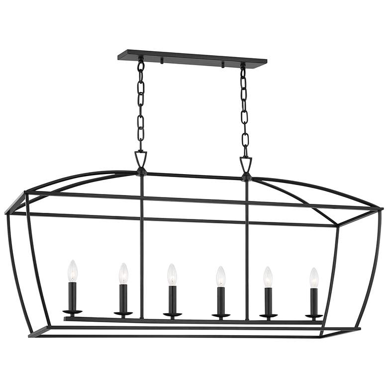 Image 1 Bryant 48 1/4 inch Wide Aged Iron 6-Light Island Pendant Light