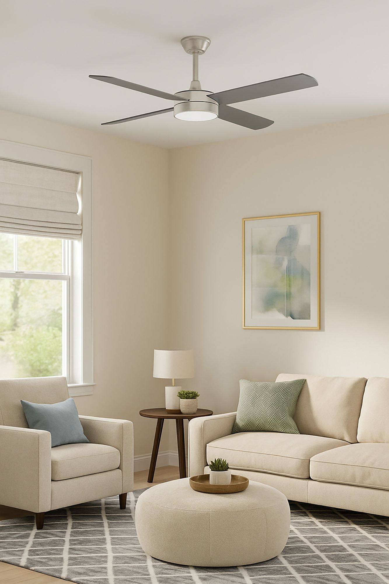 Image 5 Bryant 52" Wide 4-Blade Satin Nickel LED Ceiling Fan more views