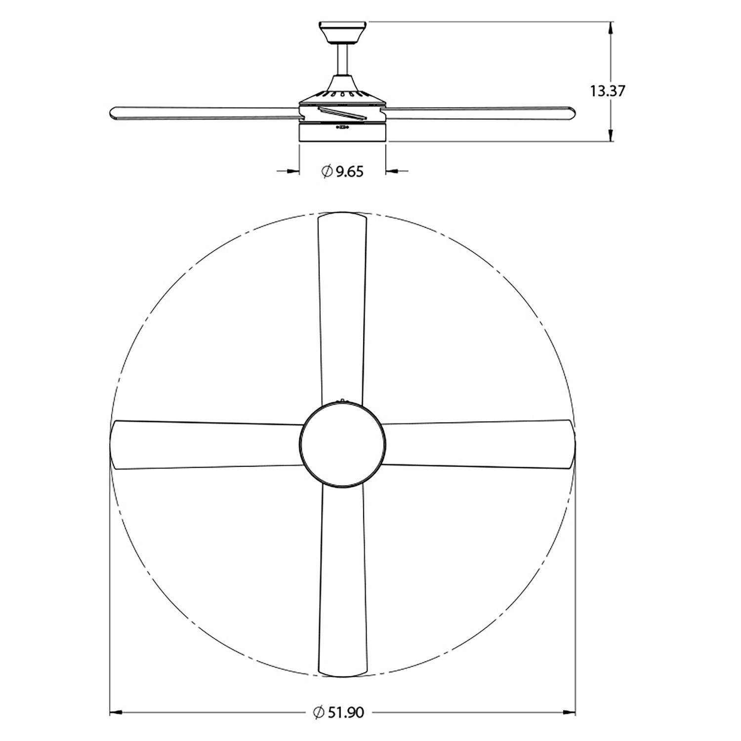 Image 6 Bryant 52" Wide 4-Blade Satin Nickel LED Ceiling Fan more views