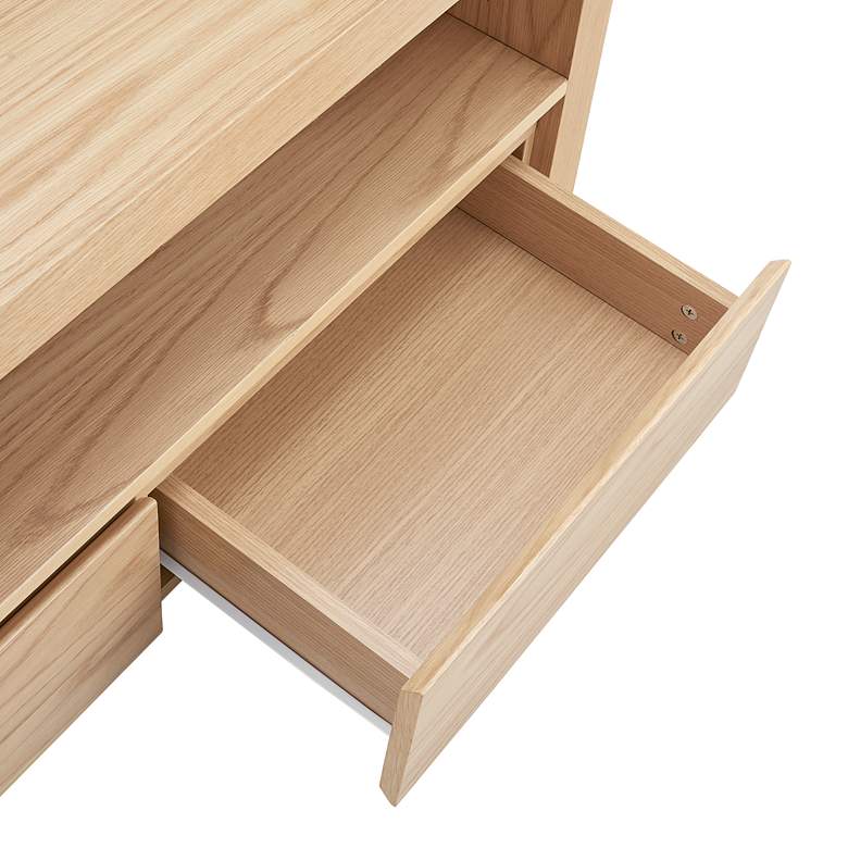 Image 3 Bryant 59" Wide Natural White Oak Wood 3-Drawer Media Stand more views