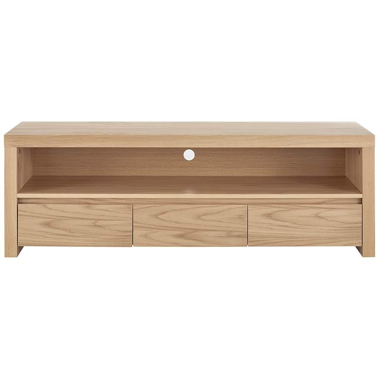 Image 6 Bryant 59" Wide Natural White Oak Wood 3-Drawer Media Stand more views