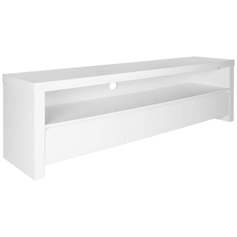 Image 1 Bryant 59"W Matte White Lacquer Wood 3-Drawer Media Stand