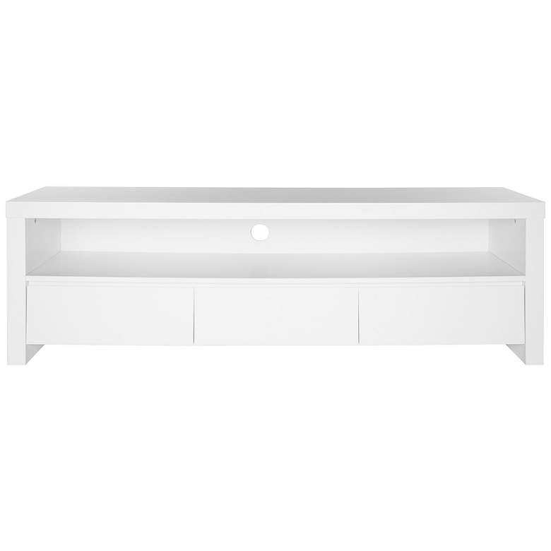 Image 3 Bryant 59"W Matte White Lacquer Wood 3-Drawer Media Stand more views
