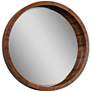 Brybjar Walnut Veneer 33" Round Wall Mirror
