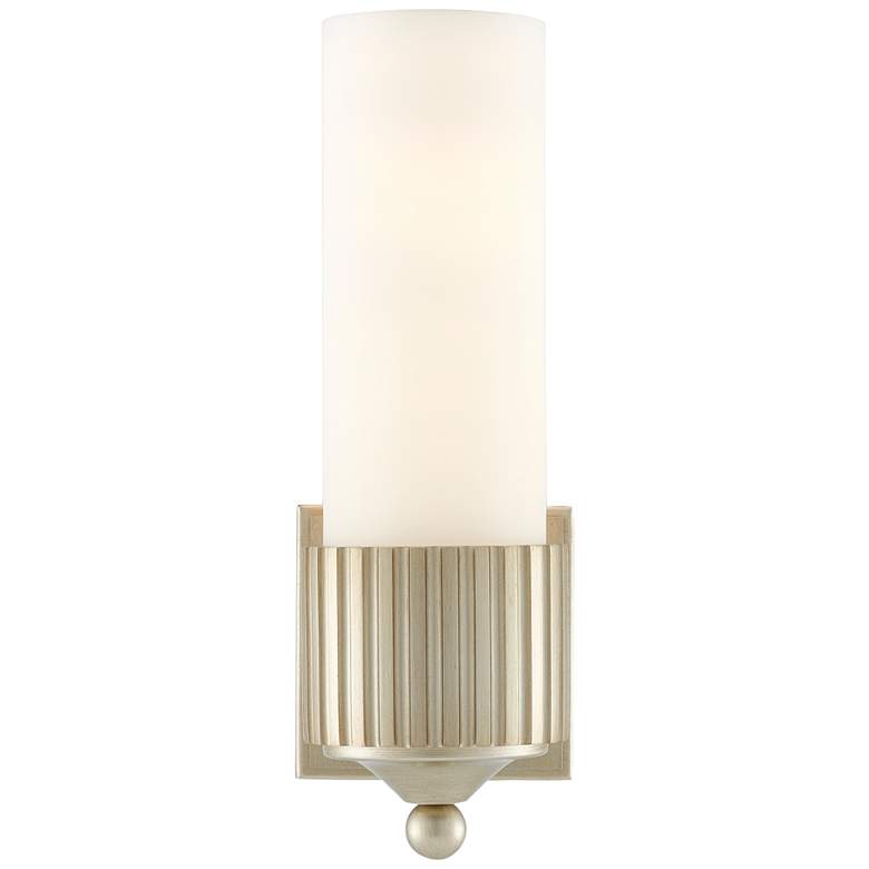 Image 1 Bryce 13 1/4 inch High Silver Leaf and Frosted Glass Wall Sconce