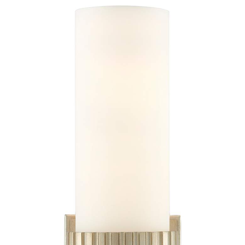 Image 2 Bryce 13 1/4" High Silver Leaf and Frosted Glass Wall Sconce more views