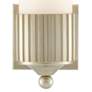Bryce 13 1/4" High Silver Leaf and Frosted Glass Wall Sconce
