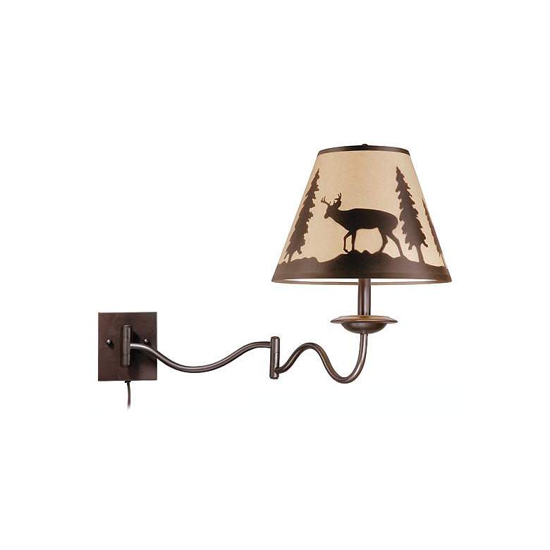 Image 1 Bryce 18 inch High Burnished Bronze Swing Arm Wall Lamp