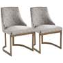 Bryce Gray Fabric Armless Dining Chairs Set of 2 in scene