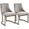 Bryce Gray Fabric Armless Dining Chairs Set of 2
