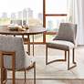 Bryce Gray Fabric Armless Dining Chairs Set of 2 in scene