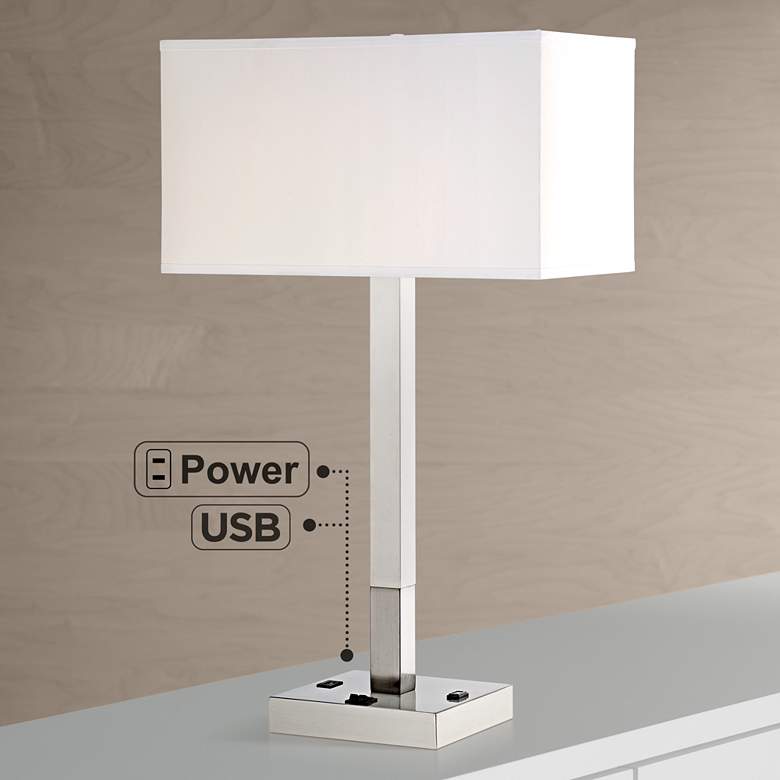 Bryce Metal Table Lamp with USB Port and Utility Plug