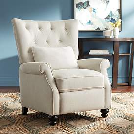 Image2 of Bryce Natural Linen Push Back Recliner Chair