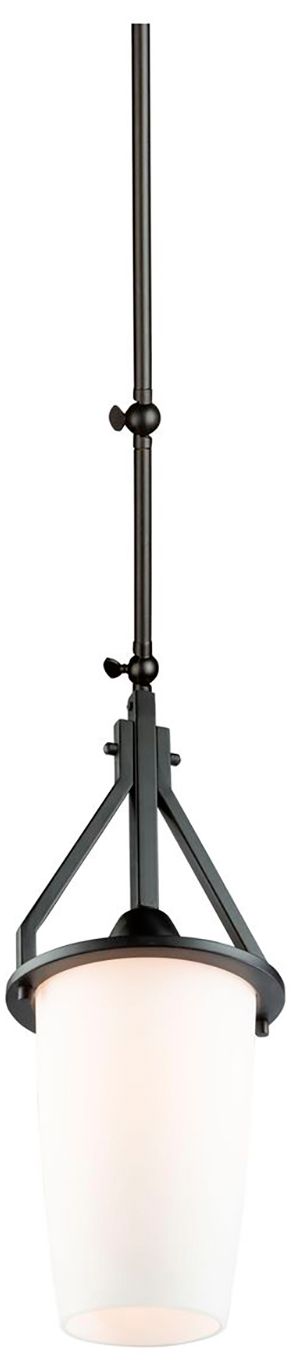 Image 3 Brydon 6.5" Wide Black Pendant With Matte Opal Glass Shade more views