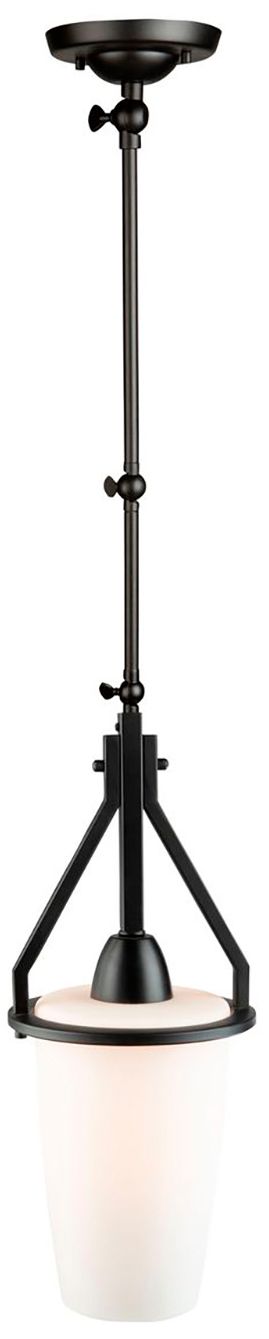Image 4 Brydon 6.5" Wide Black Pendant With Matte Opal Glass Shade more views