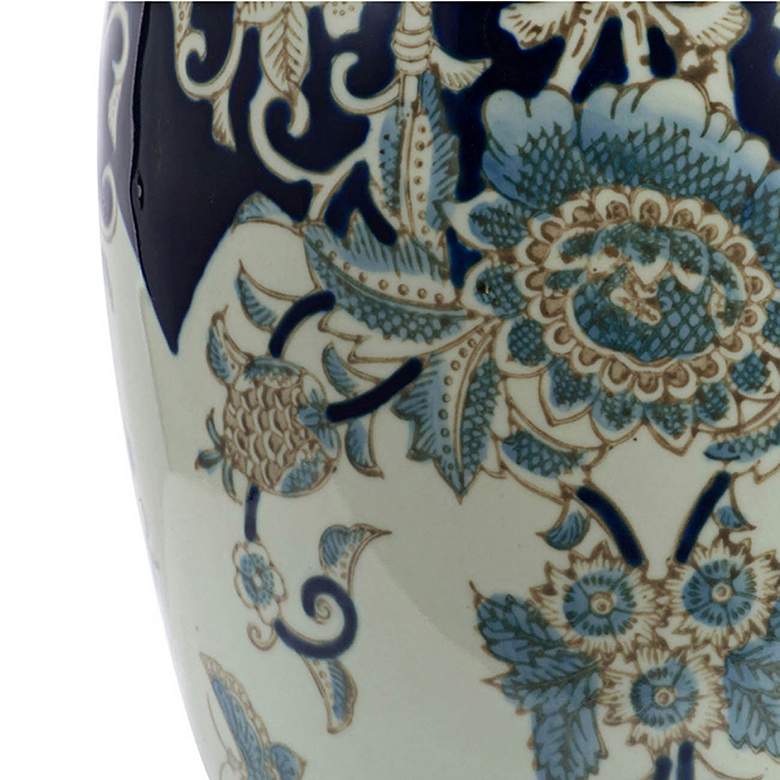 Image 3 Bryn 11.4" High Blue, Gold & White Porcelain Lidded Jar more views