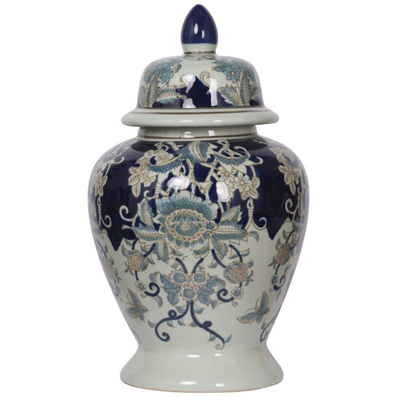 Image 2 Bryn 16.5" High Blue and White Ginger Jar more views