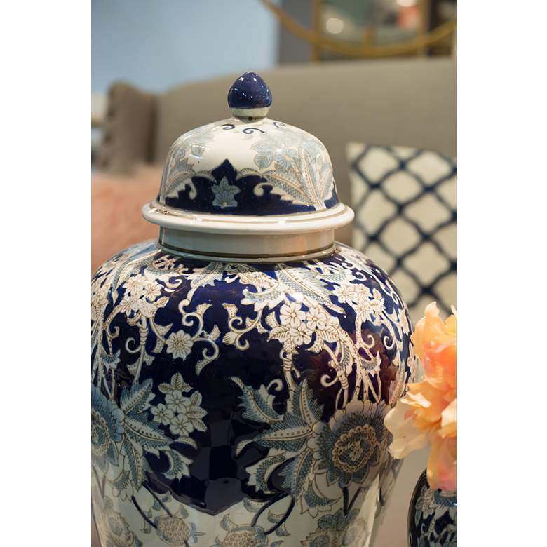 Image 6 Bryn 16.5" High Blue and White Ginger Jar more views