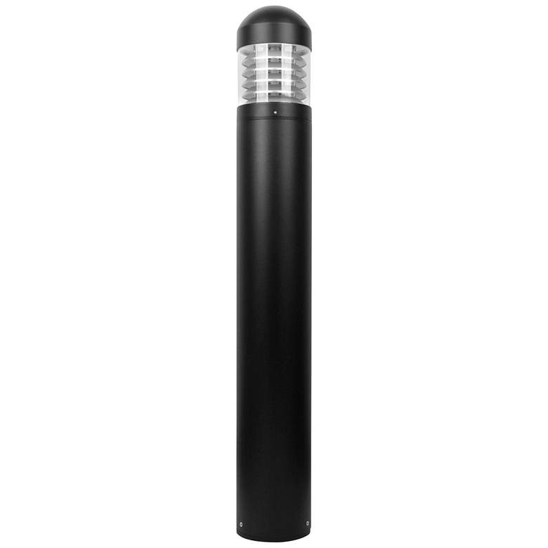 Image 1 Bryn 42" High Black Round Dome Louvered LED Bollard Light