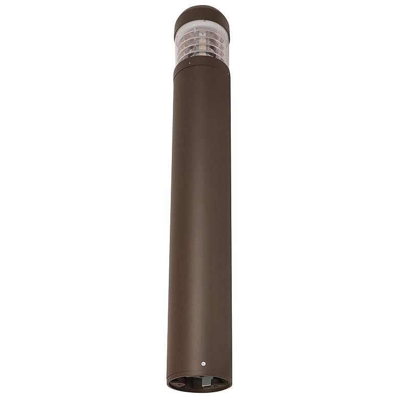 Image 4 Bryn 42"H Dark Bronze Round Dome Louvered LED Bollard Light more views
