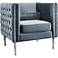 Bryn Tufted Gray Velvet Upholstered Armchair	