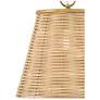5_Brynn 14"W Lacquered Brass and Natural Rattan Pendant Light more views