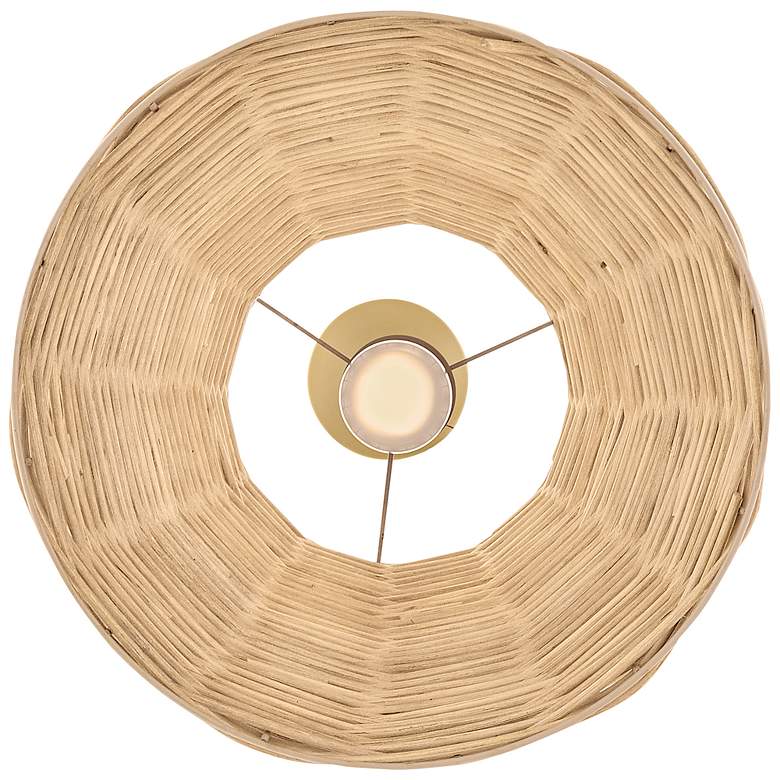 Image 6 Brynn 14"W Lacquered Brass and Natural Rattan Pendant Light more views