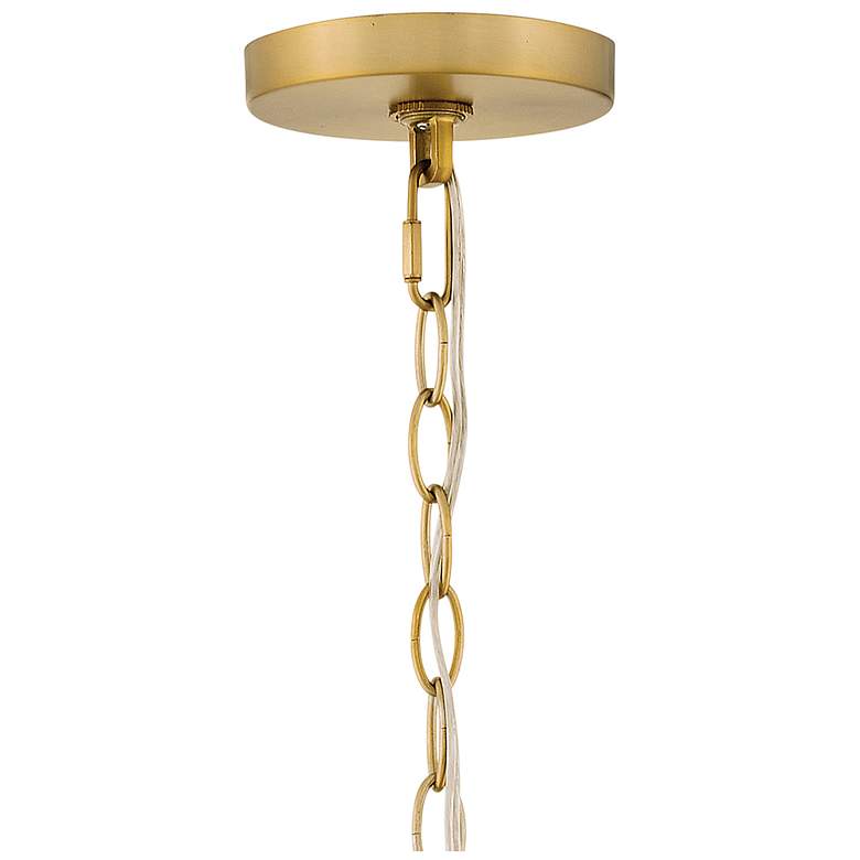 Image 7 Brynn 14"W Lacquered Brass and Natural Rattan Pendant Light more views