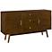 Brynn 60" Wide Walnut Wood 2-Door TV Stand