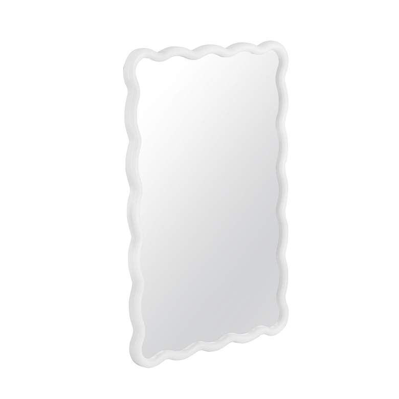 Image 2 Bryony White 24" x 36" Wavy Rectangular Wall Mirror more views