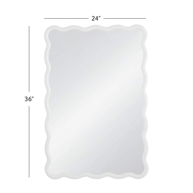 Image 4 Bryony White 24" x 36" Wavy Rectangular Wall Mirror more views