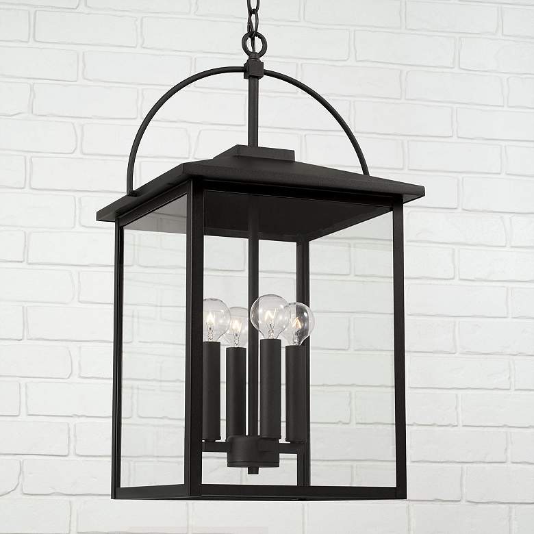 Image 1 Bryson 23 1/2" High Black 4-Light Outdoor Hanging Lantern