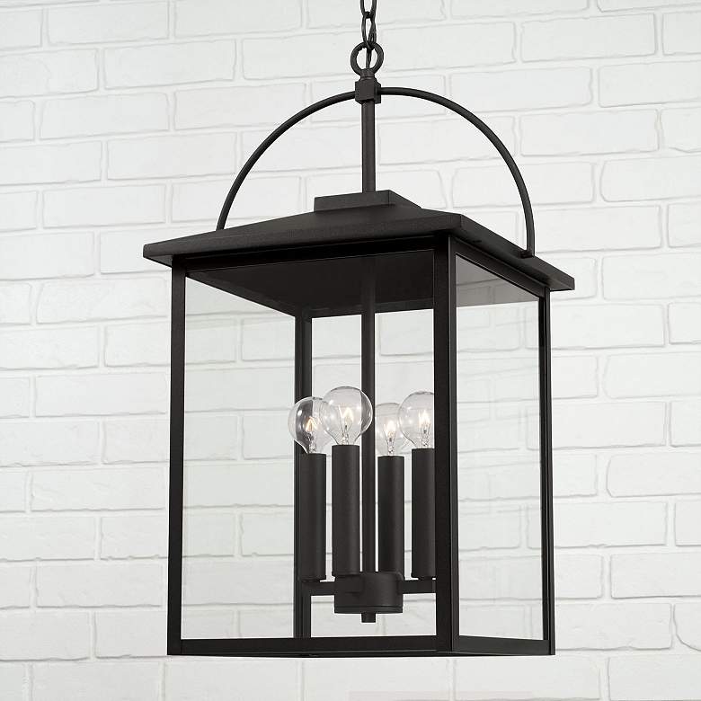 Image 3 Bryson 23 1/2" High Black 4-Light Outdoor Hanging Lantern more views