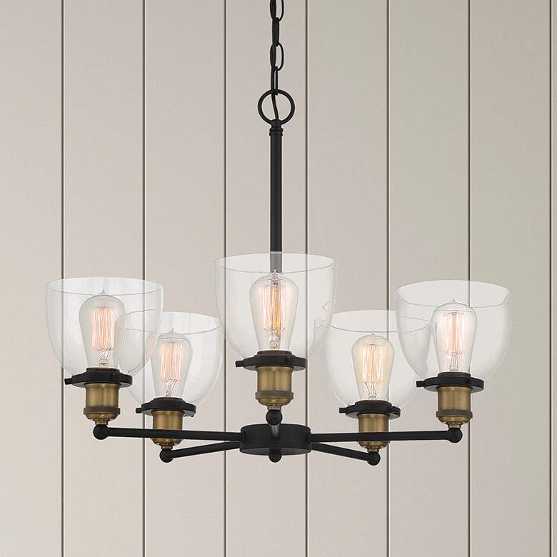 Image 1 Bryson 24 1/4" Wide Vintage Bronze 5-Light Chandelier