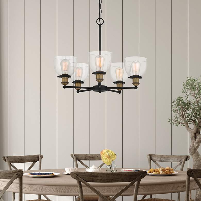 Image 3 Bryson 24 1/4" Wide Vintage Bronze 5-Light Chandelier more views