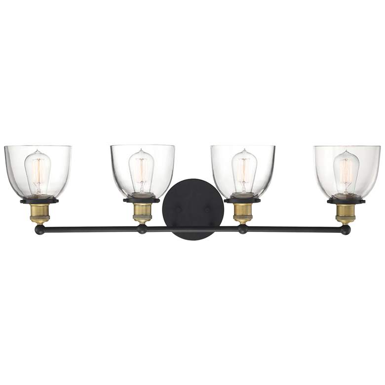 Image 1 Bryson 33" Wide Vintage Bronze Metal 4-Light Bath Light