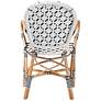 Bryson Blue and White Woven Rattan French Bistro Chair