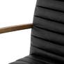 Bryson Mid-Century Smoke Leather and Oak Swivel Desk Chair