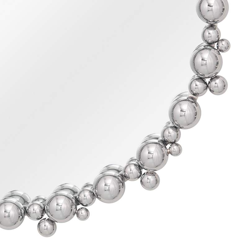 Image 2 Bubble Nickel 32 1/2" Round Wall Mirror more views