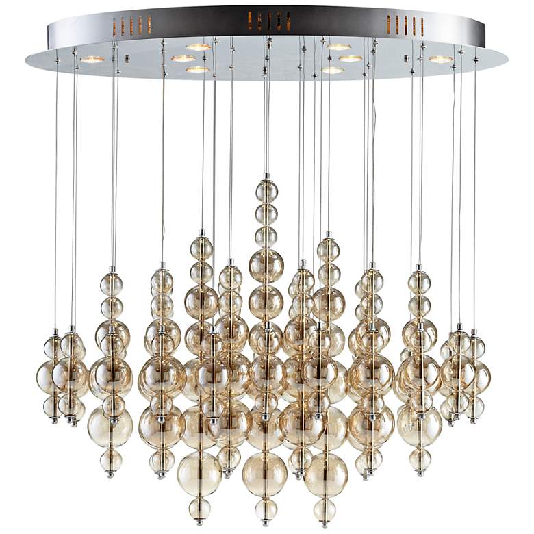 Image 1 Bubbles Cash 40 inch Wide Smokey Brown Ceiling Light