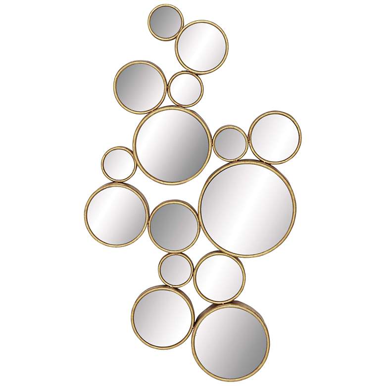 Image 1 Bubbles Shiny Gold Metal 22 inch x 40 inch Wall Mirror