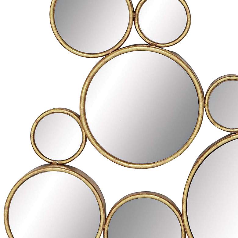 Image 2 Bubbles Shiny Gold Metal 22 inch x 40 inch Wall Mirror more views
