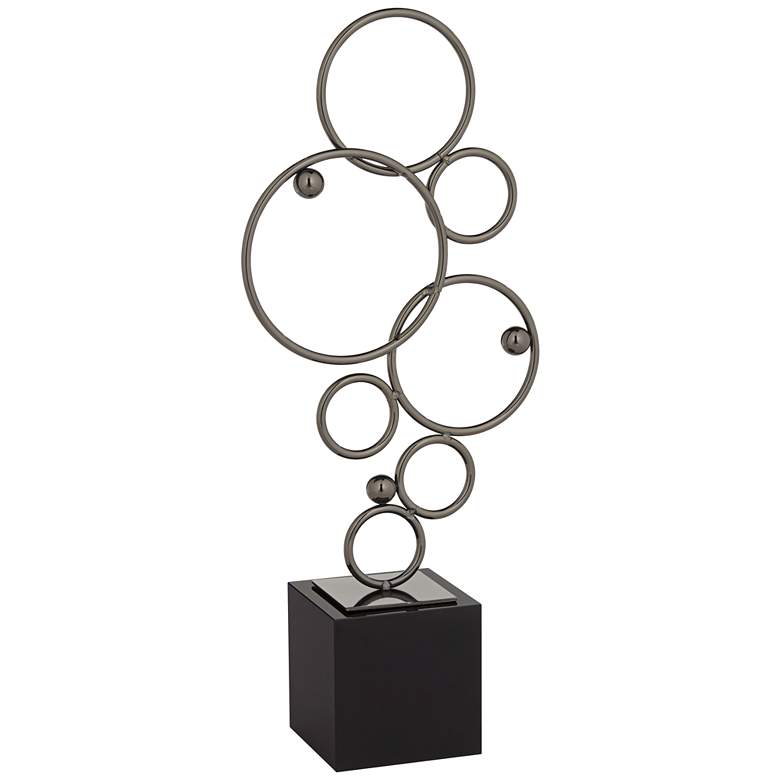 Image 2 Bubbly 15" High Glossy Black Metal Sculpture