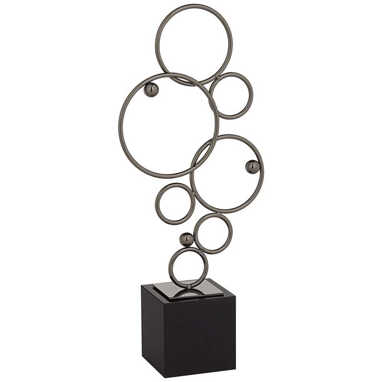 Image 2 Bubbly 15" High Glossy Black Metal Sculpture