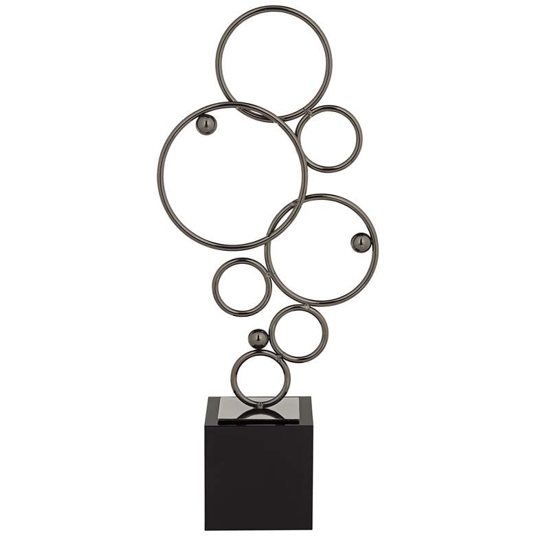 Image 5 Bubbly 15" High Glossy Black Metal Sculpture more views