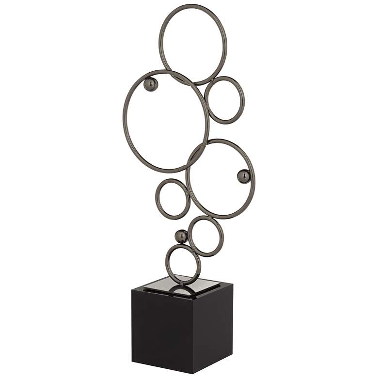 Image 6 Bubbly 15" High Glossy Black Metal Sculpture more views