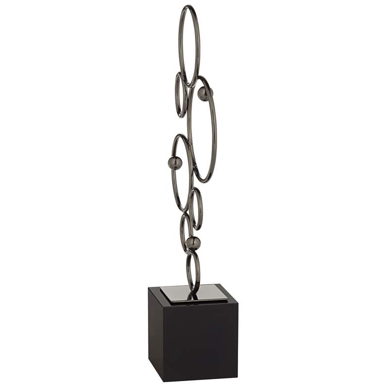 Image 7 Bubbly 15" High Glossy Black Metal Sculpture more views